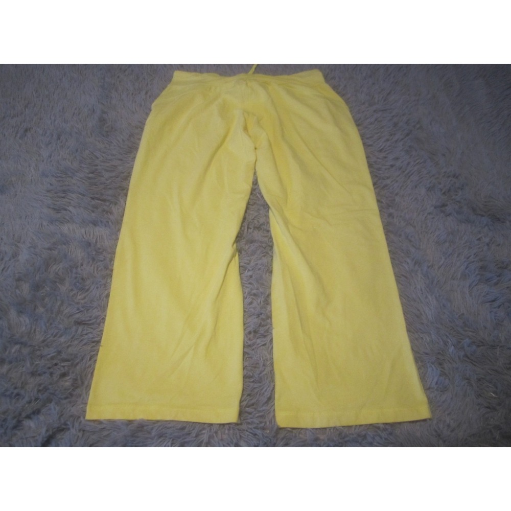 Danskin Pants Womens Large Petite Yellow Straight Leg Loose Fit Stretch - Picture 7 of 8